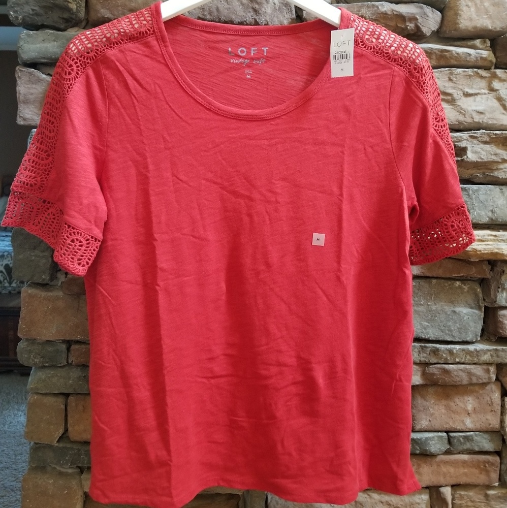 Loft crochet sleeve tee